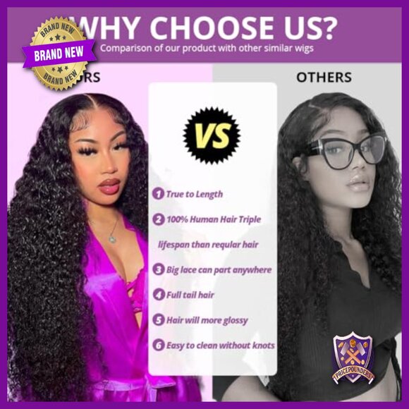 28 Inch Deep Wave Lace Front Wig 13x6 HD Transparent 210% Density Human Hair main image 4